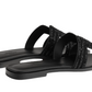 HERMES Oran Sandal iconic "H" Black
