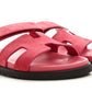 HERMES Suede Goatskin Womens Chypre Sandals Rose Aphrodite