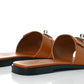 HERMES Calfskin Giulia Sandals Naturel 'Brown'