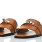 HERMES Calfskin Giulia Sandals Naturel 'Brown'