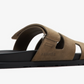 Hermes Chypre Sandal "Brown Suede"
