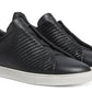 Zegna Pelletessuta Leather Triple Stitch "Black"