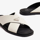 Prada suede crisscross slides White