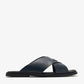 Prada suede crisscross slides baltic blue