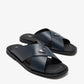 Prada suede crisscross slides baltic blue