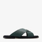 Prada Suede Crisscross Slides Emerlad green