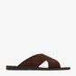 Prada suede crisscross slides dark brown