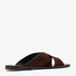 Prada suede crisscross slides dark brown