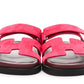 HERMES Suede Goatskin Womens Chypre Sandals Rouge Marsala