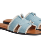 Hermes Sandales Oran "bleu clair"