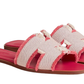 Hermes Sandales Oran "framboise"