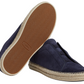 Zegna Suede Triple Stitch Espadrilles "Dark Blue"