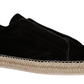Zegna Suede Triple Stitch Espadrilles "Black"