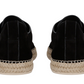 Zegna Suede Triple Stitch Espadrilles "Black"