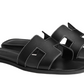 Hermes Oran Sandal  iconic H"Black"