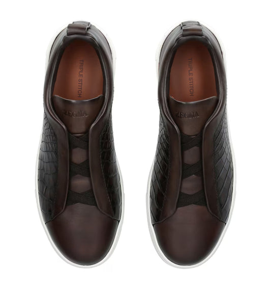 Zegna Crocodile Leather Triple Stitch SECONDSKIN