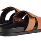 Hermes Calfskin Sandals Crocodile Skin "Naturel"