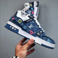 Louis Vuitton Trainer Blue Denim Embroidered