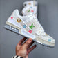 Louis Vuitton Trainer White Denim Embroidered