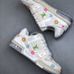 Louis Vuitton Trainer White Denim Embroidered
