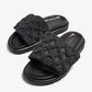 Louis Vuitton Black Monogram Nylon Velcro Flats Slides